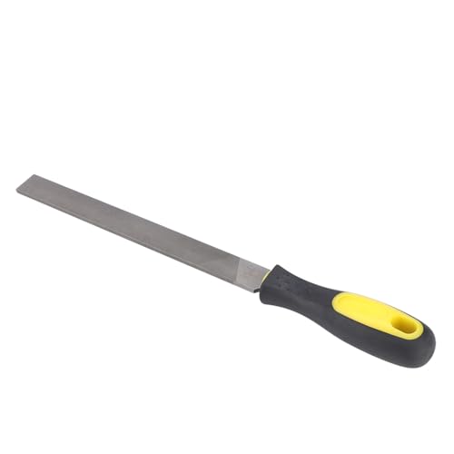 Qcwwy Komfortable Grip Stahldatei Langlastendes Schärfwerkzeug für Metallgaragen/Workshops T12 Carbon Werkzeugstahl Stahl (8-Zoll-feine Zähne flache Datei mit Griff) von Qcwwy