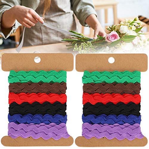 Qcwwy Leichte Spitzen -Zickzack -Band Zum Nähen und für Sich Selbst 8 Mm Designs Zur Dekoration von Vorhängen oder Kissen [2 PCs] (3) von Qcwwy