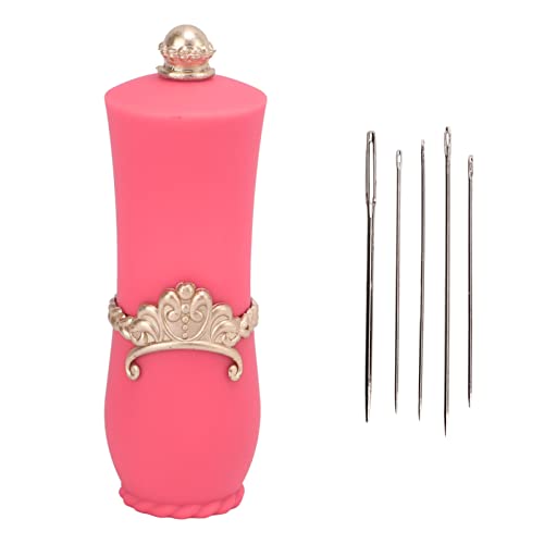 Qcwwy Lippenstift-Nadelkissen mit 5 Nadeln, Süßer Sticknadelhalter, Näh- und Bastelzubehör, Exquisites Schönes Einziehbares Design, Tragbarer Nadelsammler für den Haushalt mit Nadel (PINK) von Qcwwy