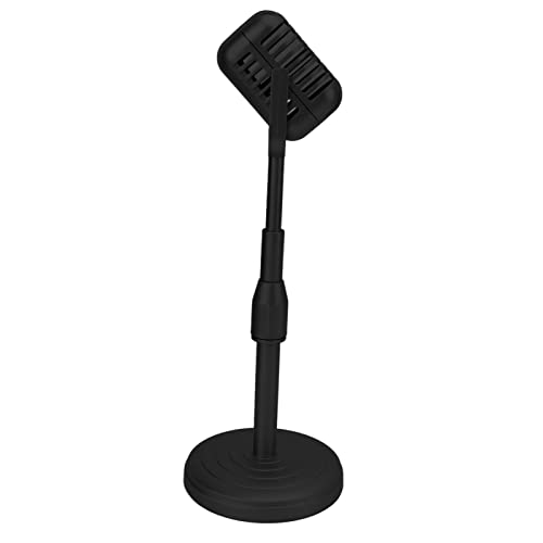 Qcwwy Retro Mic Prop Microfon Props Simulation Retro Mic Table Ornament für Halloween Hochzeitsfeier -Dekor -Mikrofonezubehör (Black) von Qcwwy