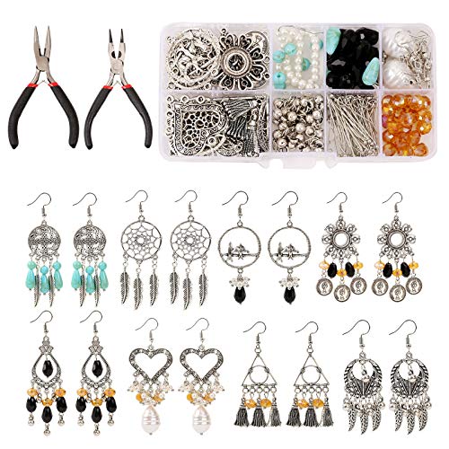 Qcwwy Retro -Ohrringe Machen Kit Creative Schmuck mit Zange für Anfänger für Erwachsene, Legierungsohrring, um Accessoires für -Gtifts, Tragbarer Schmuck Zuzubereiten Qcwwy Retro -Ohrringe Machen Kit Creative Schmuck mit Zange für Anfänger für Erwachsene, Legierungsohrring, um Accessoires für -Gtifts, Tragbarer Schmuck Zuzubereiten von Qcwwy