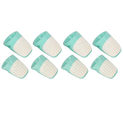 Qcwwy Silikon Finger Tippads, Weiche Wiederverwendbare Fingerschutz, 8 Stück Nähwerkzeuge, mit Design-Funktion, für Breite Verwendung von Qcwwy