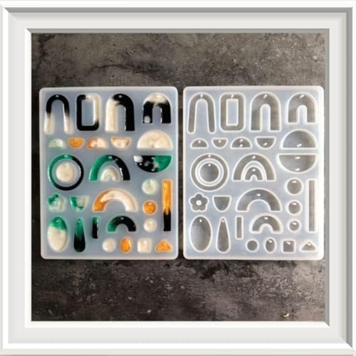 Qcwwy Silikon-Ohrringform, Harz-Schmuck-Ohrring-Formen, Einfache Bedienung, DIY-Epoxidharz-Silikonform, Hohe Elastizität, Gießformen für DIY-Handwerksohrringe von Qcwwy