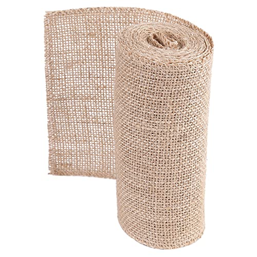 Qcwwy Vielseitige Sackleinenrolle, dekorativer Jute-Stoff für Weihnachtsdekorationen, einfach mit anderen Dekorationen zu kombinieren, 300 cm lang, 15 cm breit, geeignet von Qcwwy