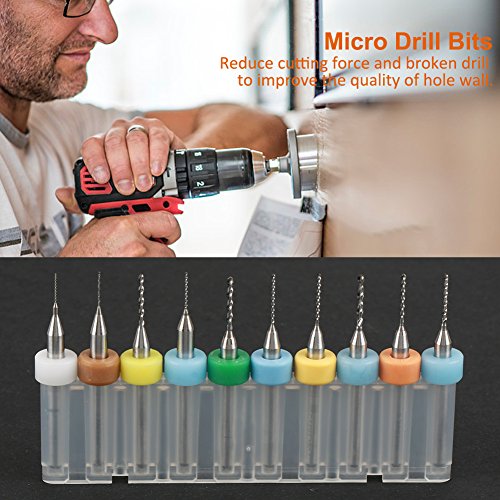 Qcwwy Wolfram -Carbid -Bohrer 10pcs Mikrobohrerbits für Löcher von PCB Schweißlöchern mit Lagerbehälter von Qcwwy