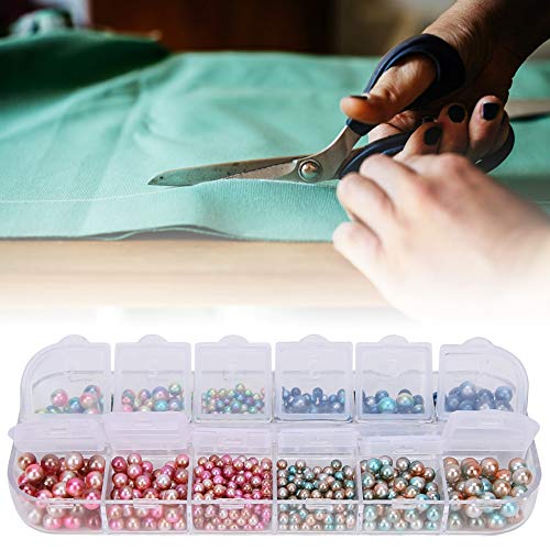 Runde Perlen Glänzende Kleidungsdekoration DIY -Material für DIY -Liebhaber Abs Material Box 650pcs für Halskette Armband Kleidung Taschen Schuhe Haarzubehör Nägel Telefon Telefon (Box 2 (650 Stücke)) von Qcwwy