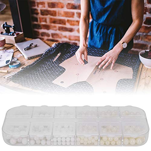 Runde Perlen Glänzende Kleidungsdekoration DIY -Material für DIY -Liebhaber Abs Material Box 650pcs für Halskette Armband Kleidung Taschen Schuhe Haarzubehör Nägel Telefon Telefon (Box 4 (320 Stücke)) von Qcwwy