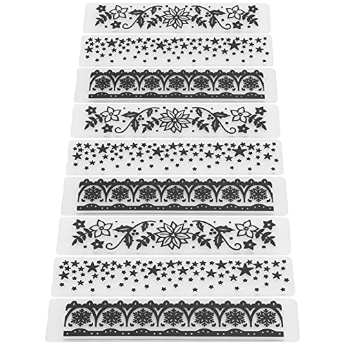 Schulbedarf, Geprägte Schablonen, Papierhandwerk für Karten, Scrapbook, 9-teilige Prägeordner, DIY-Kunststoff, Konkav-konvex von Qcwwy
