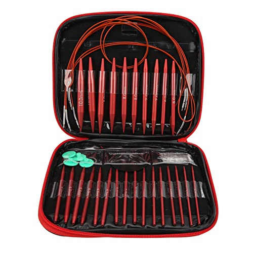 Stricknadeln in verschiedenen Größen - Abnehmbares kreisförmiges austauschbares Häkelset zum Weben - Strickbegeisterte - Kunststoff und Aluminium - 1 Set Stricknadeln in verschiedenen Größen - Abnehmbares kreisförmiges austauschbares Häkelset zum Weben - Strickbegeisterte - Kunststoff und Aluminium - 1 Set von Qcwwy