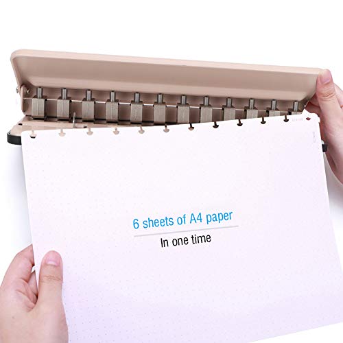 Verstellbarer Pilzlocher, Multifunktional, für Lochermaschine für Papierkarten, Fotobindung, 6 Blatt A4-Papier, Positionierungsstanzlineal, Austauschbarer Schneidkopf (#1) von Qcwwy
