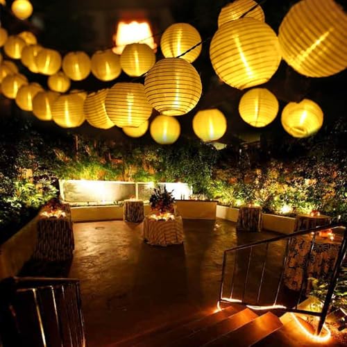 Qedertek Solar Lichterkette Aussen, 6M 30 LED Lichterkette Außen Solar Lampions, Solarlichterkette Außen Wetterfest, 2 Modi Laternen Solarlampen für Garten Balkon Hof Hochzeit Fest Deko (Warmweiß) von Qedertek