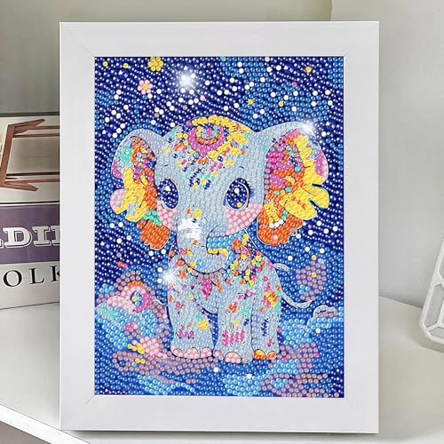 Qeeriner Diamond Painting Kinder, Diamond Painting Kinder Tiere, 5D DIY Mädchen Jungen 6 7 8 9 10 12 Jahre alt,Für Kinder ab 6 Jahren 18X23cm von Qeeriner