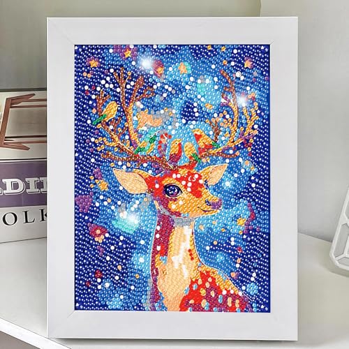 Qeeriner Diamond Painting Kinder, Diamond Painting Kinder Tiere, 5D DIY Mädchen Jungen 6 7 8 9 10 12 Jahre alt,Für Kinder ab 6 Jahren 18X23cm von Qeeriner