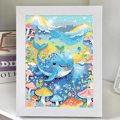 Qeeriner Diamond Painting Kinder, Diamond Painting Kinder Tiere, 5D DIY Mädchen Jungen 6 7 8 9 10 12 Jahre alt,Für Kinder ab 6 Jahren 18X23cm von Qeeriner