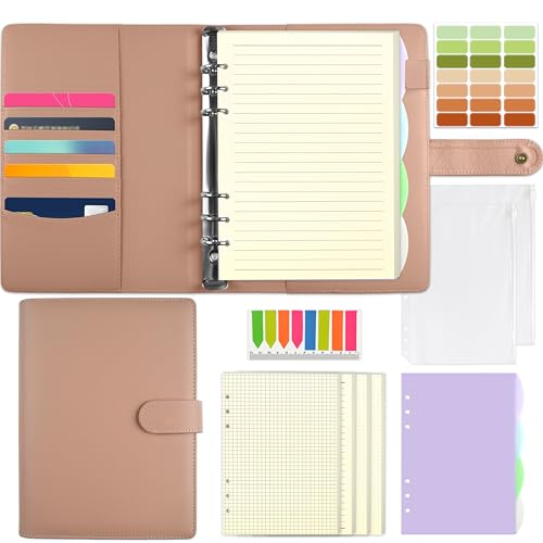 Qefuna A5 Ringbuch,Ringbuch A5 nachfüllbar mit180 Blatt A5 Nachfüllpapier, Notizbuch A5 mit Bindetaschen und Unterteilungen, A5 Binder für Männer und Frauen,Rosa Qefuna A5 Ringbuch,Ringbuch A5 nachfüllbar mit180 Blatt A5 Nachfüllpapier, Notizbuch A5 mit Bindetaschen und Unterteilungen, A5 Binder für Männer und Frauen,Rosa von Qefuna