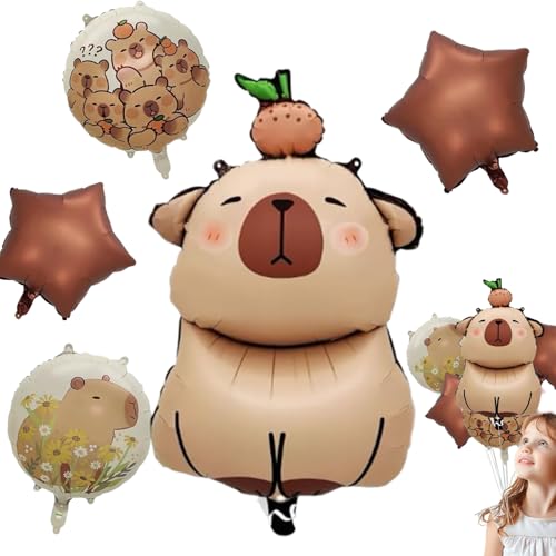 5 Stück Capybara Geburtstag Luftballons,Capybara Geburtstag Party Dekorationen,capybara balloon, Folienballons Cartoon Animal Balloon Set, Anime Thema Kinderparty 5 Stück Capybara Geburtstag Luftballons,Capybara Geburtstag Party Dekorationen,capybara balloon, Folienballons Cartoon Animal Balloon Set, Anime Thema Kinderparty von Qeioauek