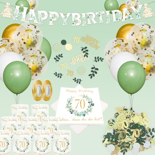 70 Geburtstag Deko,Servietten 70 Geburtstag,Windlicht Tischdeko 70 Geburtstag,Konfetti Geburtstag Deko,Geburtstag Luftballon und Geburtstag Girlande Deko, Geschenke zum 70 Geburtstag Frau Mann 70 Geburtstag Deko,Servietten 70 Geburtstag,Windlicht Tischdeko 70 Geburtstag,Konfetti Geburtstag Deko,Geburtstag Luftballon und Geburtstag Girlande Deko, Geschenke zum 70 Geburtstag Frau Mann von Qeioauek