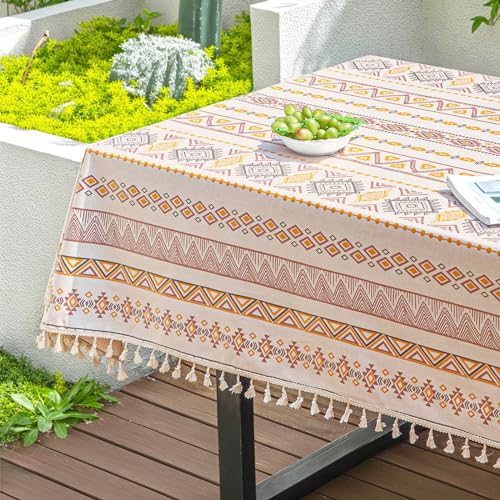 Qelus Outdoor Tischdecke Abwischbar, 140 * 260cm Rechteck Gartentischdecke, wasserdichte Tischtücher Boho mit Quasten, Garten Tischtuch Table Cloth für Außen und Innen Balkon Küche, Bunte, 1 Stück Qelus Outdoor Tischdecke Abwischbar, 140 * 260cm Rechteck Gartentischdecke, wasserdichte Tischtücher Boho mit Quasten, Garten Tischtuch Table Cloth für Außen und Innen Balkon Küche, Bunte, 1 Stück von Qelus