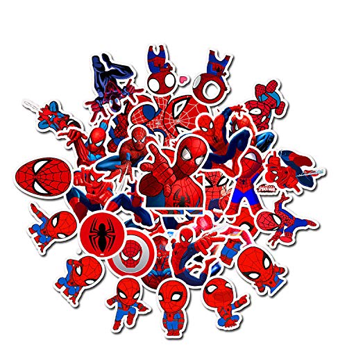 Qemsele Aufkleber für Kinder Kleinkinder, 100 Stück Kinderaufkleber Superheld Aufkleber Sticker für Erwachsene Mädchen Jungen Laptop-Skateboard-Gepäck-Aufkleber Graffiti-Patches-Aufkleber (Spiderman) von Qemsele