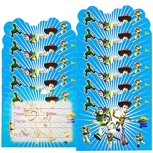 Qemsele Einladungskarten Kindergeburtstag, 30 Stück Einladung & Umschlägen Mädchen Jungs Geburtstag Einladungskarte Englisch Kinder Geburtstagseinladungen Mitgebsel Themenparty lädt ein (ToyStory) von Qemsele