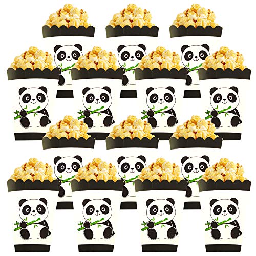 Qemsele Popcorntüten Popcornboxen, 30 Stück Karton Popcorn Box Snack Tüte Partytüten für Leckereien und Süßigkeiten - für Geburtstagsfeiern, Filmabend, Karneval, Hochzeiten, Kindergeburtstag (Panda) von Qemsele