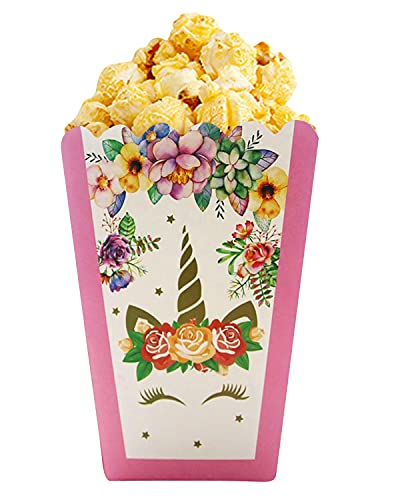 Qemsele Popcorntüten Popcornboxen, 30 Stück Karton Popcorn Box Snack Tüte Partytüten für Leckereien und Süßigkeiten - für Geburtstagsfeiern, Filmabend, Karneval, Hochzeiten, Kindergeburtstag (Unicorn) von Qemsele