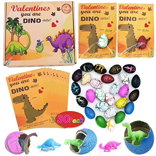 Valentinstagsgeschenke für Kinder, Valentinstagskarten für Kinder, Set mit 30 Dinosaurier-Eiern, schlüpfen im Wasser, Valentinstagstausch für Kleinkinder, Mädchen, Jungen, Schulklasse, Klassenzimmer Valentinstagsgeschenke für Kinder, Valentinstagskarten für Kinder, Set mit 30 Dinosaurier-Eiern, schlüpfen im Wasser, Valentinstagstausch für Kleinkinder, Mädchen, Jungen, Schulklasse, Klassenzimmer von Qeqczow