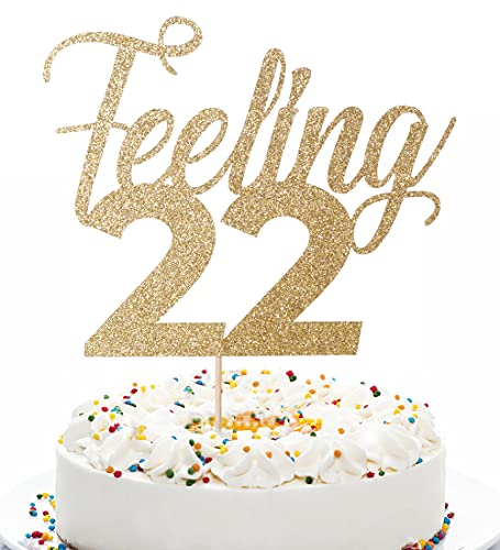 Qerleny feeling 22 Cake Topper 22 Geburtstag Golden Glitter Tortendeko 22 Geburtstag Party Deko Qerleny feeling 22 Cake Topper 22 Geburtstag Golden Glitter Tortendeko 22 Geburtstag Party Deko von Qerleny