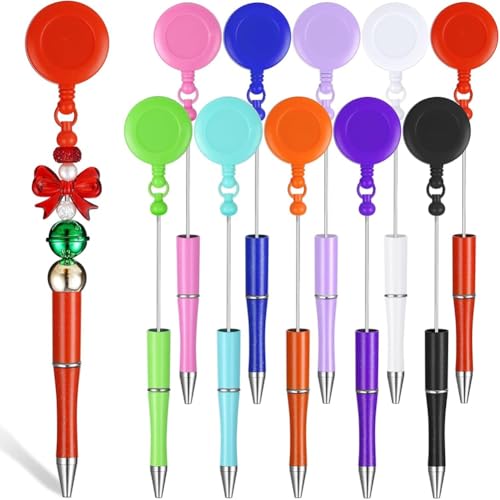 Qerwsdty 10 Stück Perlenstifte, Einziehbarer Kugelschreiber mit Scroll-Clip zum Aufziehen, DIY-Stift für Krankenschwestern, Lehrer, Studenten, Personal Qerwsdty 10 Stück Perlenstifte, Einziehbarer Kugelschreiber mit Scroll-Clip zum Aufziehen, DIY-Stift für Krankenschwestern, Lehrer, Studenten, Personal von Qerwsdty