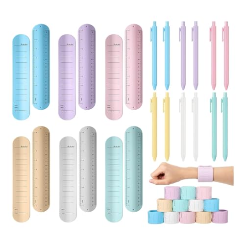 Qerwsdty 12 Sets Slap-Silikon-Memo-Armband und 1,0-Mm-Kugelschreiber-Set, Beschreibbares Memo-Armband, Löschbar, für Planer, Krankenschwester Qerwsdty 12 Sets Slap-Silikon-Memo-Armband und 1,0-Mm-Kugelschreiber-Set, Beschreibbares Memo-Armband, Löschbar, für Planer, Krankenschwester von Qerwsdty