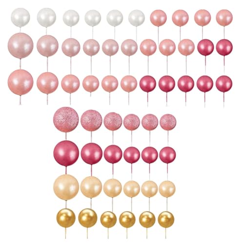 Qerwsdty 56 Stück -Kuchenaufsätze, Kugelförmiger Kuchenaufsatz, Perlenkugeln, Cupcake-Kucheneinsatz, Aufsatz für Geburtstagsfeier, Hochzeit, Rosa Qerwsdty 56 Stück -Kuchenaufsätze, Kugelförmiger Kuchenaufsatz, Perlenkugeln, Cupcake-Kucheneinsatz, Aufsatz für Geburtstagsfeier, Hochzeit, Rosa von Qerwsdty