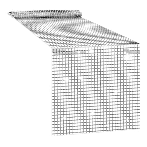 Qerwsdty Disco Tischläufer Silber Tischläufer Glitzer Paillettenläufer für 70er 80er Disco Thema Tischdekoration 12 * 71 von Qerwsdty