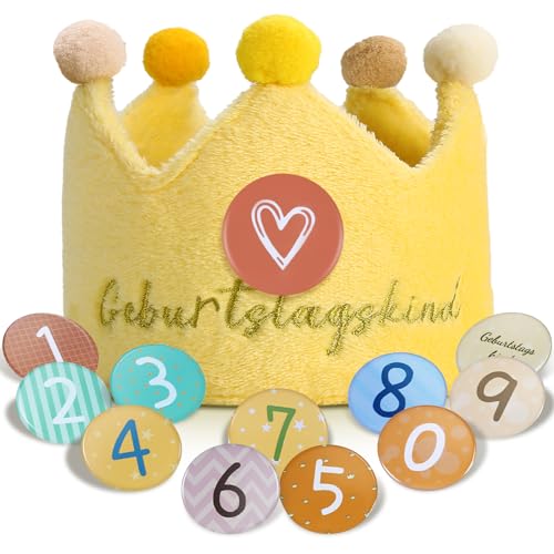 Qetlavee Geburtstagskrone Samt mit Zahlen,krone geburtstag Jungen Mädchen-Krone aus Samtstoff mit Button Zahlen von 0-9|Party Deko| Kindergeburtstag deko | für den Kindergeburtstag Qetlavee Geburtstagskrone Samt mit Zahlen,krone geburtstag Jungen Mädchen-Krone aus Samtstoff mit Button Zahlen von 0-9|Party Deko| Kindergeburtstag deko | für den Kindergeburtstag von Qetlavee