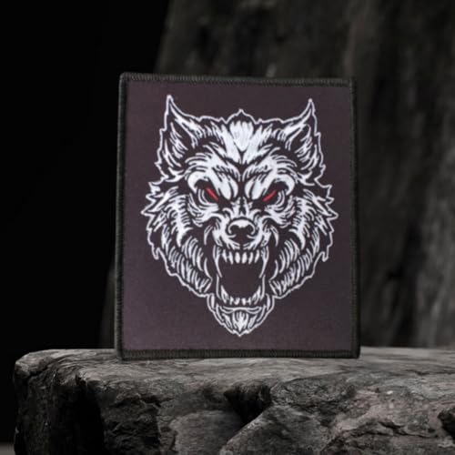 Klett Patch, "Böser Wolf" Patches Klett, Taktisches Militärisches Patch-Abzeichen, DIY Kleidung Jacke Rucksack Hut Dekoration Klettpatches, Ausgestattet Mit Klettverschluss von Qeuufieu