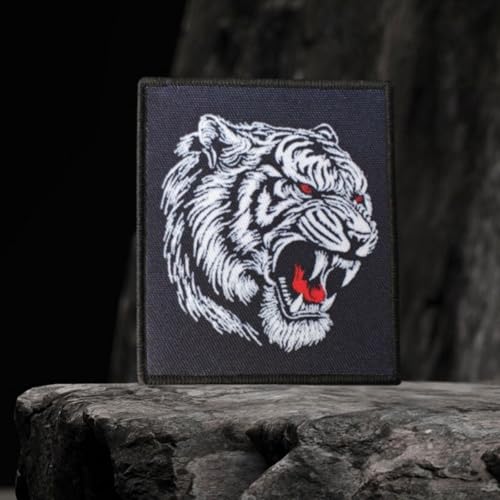 Klett Patch, "Brüllender Tiger" Patches Klett, Taktisches Militärisches Patch-Abzeichen, DIY Kleidung Jacke Rucksack Hut Dekoration Klettpatches, Ausgestattet Mit Klettverschluss von Qeuufieu