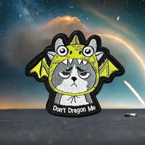 Klett Patch, "Lustige Katze" Klett, Taktisches Militärisches Patch-Abzeichen, DIY Kleidung Jacke Rucksack Hut Dekoration Klettpatches, Ausgestattet Mit Klettverschluss von Qeuufieu