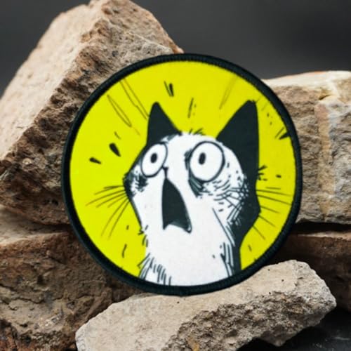 Klett Patch,"Lustige Katze" Patches Klett,Taktisches Patch-Abzeichen, DIY Kleidung Jacke Rucksack Hut Dekoration Klettpatches, Ausgestattet Mit Klettverschluss von Qeuufieu