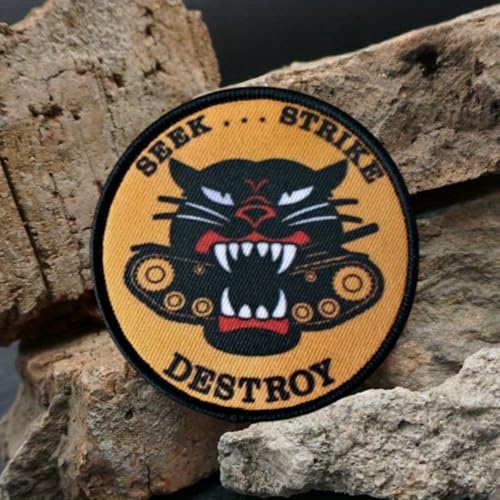 Klett Patch, Panzerjäger Patches Klett, Taktisches Militärisches Patch-Abzeichen, DIY Kleidung Jacke Rucksack Hut Dekoration Klettpatches, Ausgestattet Mit Klettverschluss von Qeuufieu