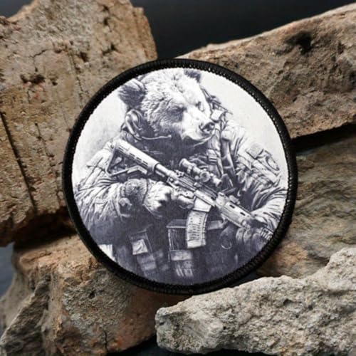 Klett Patch, "Taktischer Braunbär" Patches Klett, Taktisches Militärisches Patch-Abzeichen, DIY Kleidung Jacke Rucksack Hut Dekoration Klettpatches, Ausgestattet Mit Klettverschluss von Qeuufieu