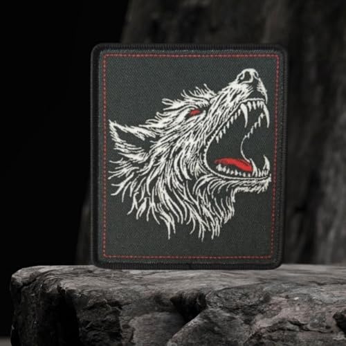 Klett Patch, Wolf Patches Klett, Taktisches Militärisches Patch-Abzeichen, DIY Kleidung Jacke Rucksack Hut Dekoration Klettpatches, Ausgestattet Mit Klettverschluss von Qeuufieu