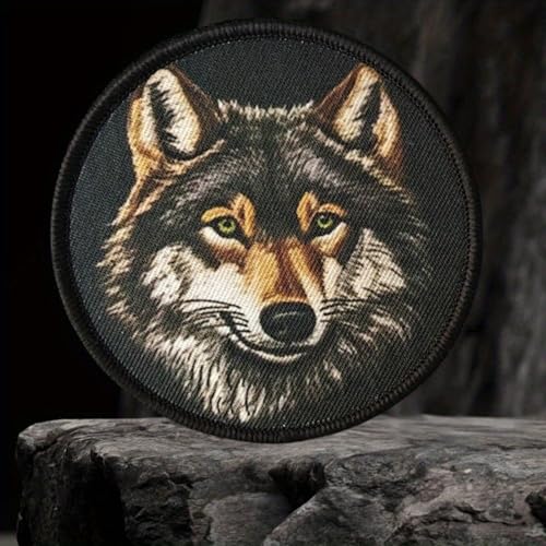 Klett Patch,Grauer Wolf Patches Klett, Taktisches Militärisches Patch-Abzeichen, DIY Kleidung Jacke Rucksack Hut Dekoration Klettpatches, Ausgestattet Mit Klettverschluss von Qeuufieu