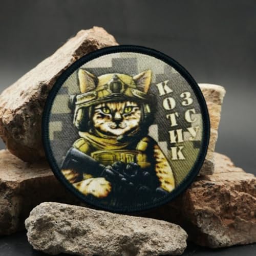 Klett Patch,Taktische Katze Patches Klett, Taktischer Militärisches Patch-Abzeichen, DIY Kleidung Jacke Rucksack Hut Dekoration Klettpatches, Ausgestattet Mit Klettverschluss von Qeuufieu