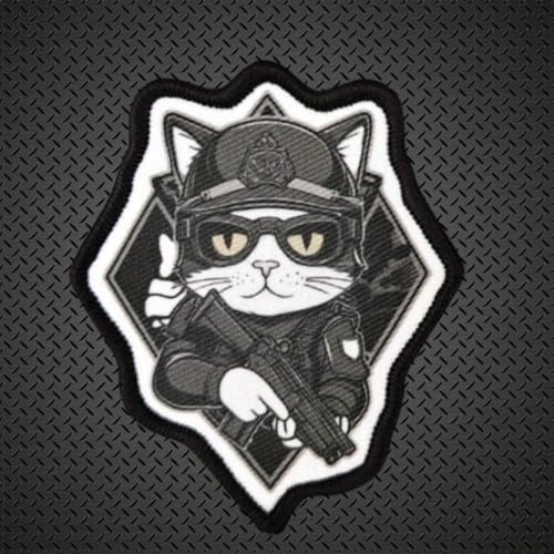 Klett Patch,Taktische Katze Patches Klett, Taktisches Militärisches Patch-Abzeichen, DIY Kleidung Jacke Rucksack Hut Dekoration Klettpatches, Ausgestattet Mit Klettverschluss von Qeuufieu