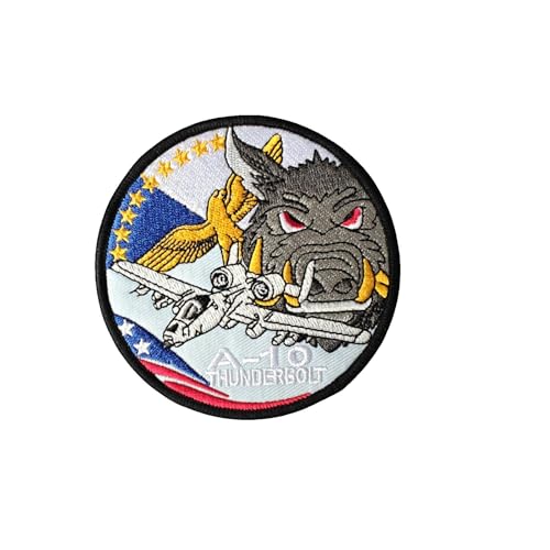 Qeuufieu Klett Patch, A-10 Angriffsflugzeug-Patches Klett, Warzenschwein Taktisches Gesticktes Abzeichen, DIY BundesverteidigungsJacke Rucksack Hut Dekoration Patch, Ausgestattet Mit Klettverschluss von Qeuufieu