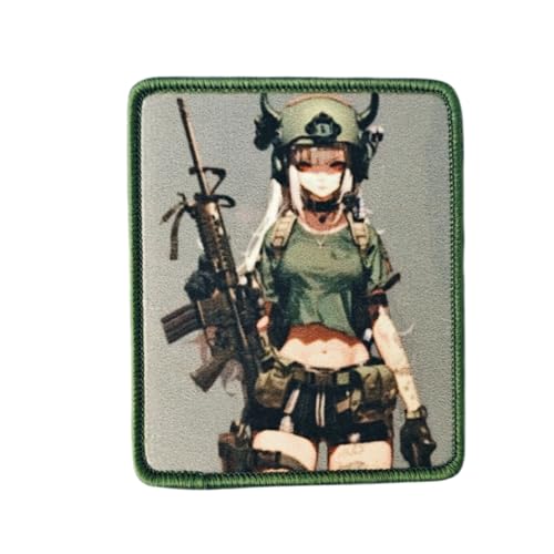 Qeuufieu Klett Patch, Anime Tactical Patch, Taktisches Mädchen Moral Abzeichen, DIY Militär Dekoration Patch, Geeignet für kleidung, Rucksäcke, Hüte von Qeuufieu