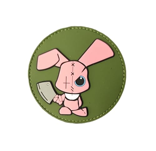 Qeuufieu Klett Patch, Kaninchen Patches Klett, PVC Taktisches Militärisches Patch-Abzeichen, DIY Kleidung Jacke Rucksack Hut Dekoration Klettpatches, Ausgestattet Mit Klettverschluss von Qeuufieu