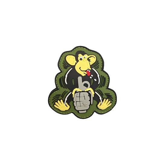 Qeuufieu Klett Patch, Lustiger Affe Taktischer Patches Klett, PVC Lustig Klettpatches, DIY Militär BundesverteidigungsJacke Rucksack Hut Dekoration Patch, Ausgestattet Mit Klettverschluss von Qeuufieu