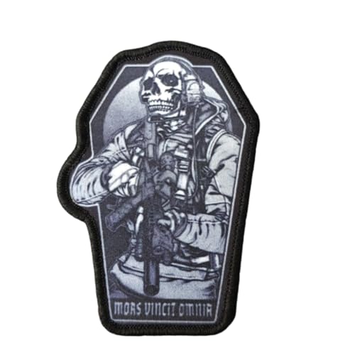 Qeuufieu Klett Patch, Skelettsoldat Taktischer Patch, Militärisch Moral Abzeichen, DIY kleidung, Rucksack, Hut, Jacke Dekoration von Qeuufieu
