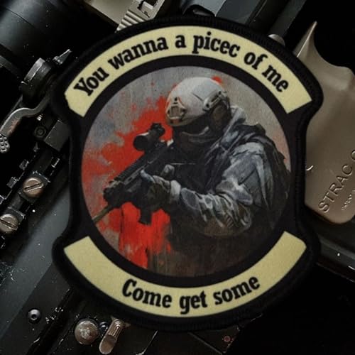 Qeuufieu Klett Patch, "Willst du gegen mich kämpfen "Patches Klett, Taktisches Militärisches Patch-Abzeichen, DIY Kleidung Jacke Rucksack Hut Dekoration Klettpatches, Ausgestattet Mit Klettverschluss von Qeuufieu