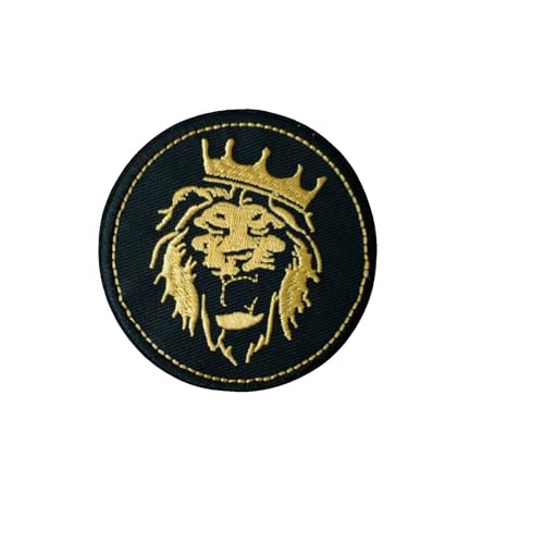 Qeuufieu Klett Patch,Löwen Patches Klett, Stickerei Klett patches, Patch-Abzeichen, DIE Kleidung Jacken Rucksack Hut Dekoration Klettpatches, Ausgestattet Mit Klettverschluss von Qeuufieu